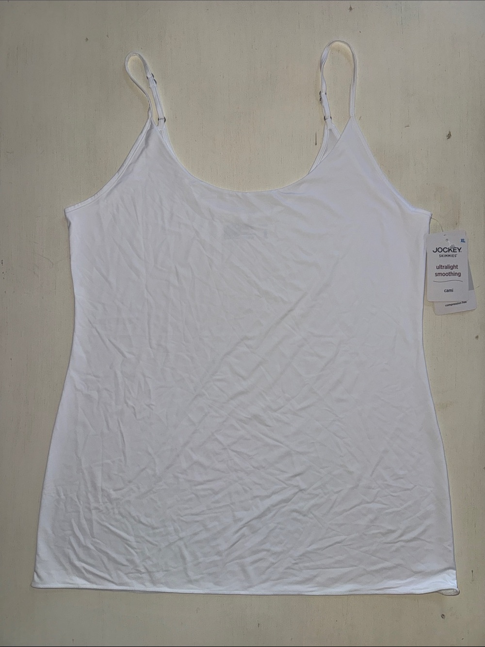 Jockey White Ultralight Smoothing Cami with Adjustable Straps NWT XL